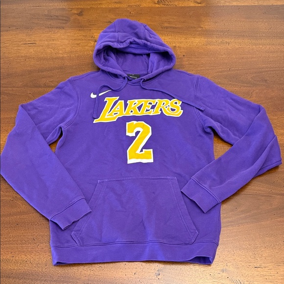 Nike Tops - Purple Lakers Hoodie Nike #2 on Back BALL Sweater Hoodie Size Small NBA
